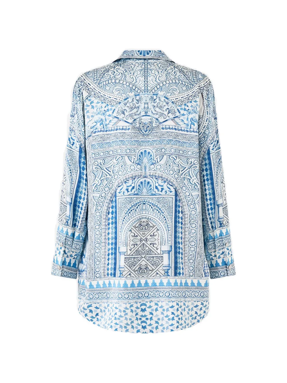  Camilla Double-breasted Patterned Jacket - Blue 