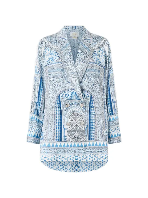 Camilla double-breasted patterned jacket