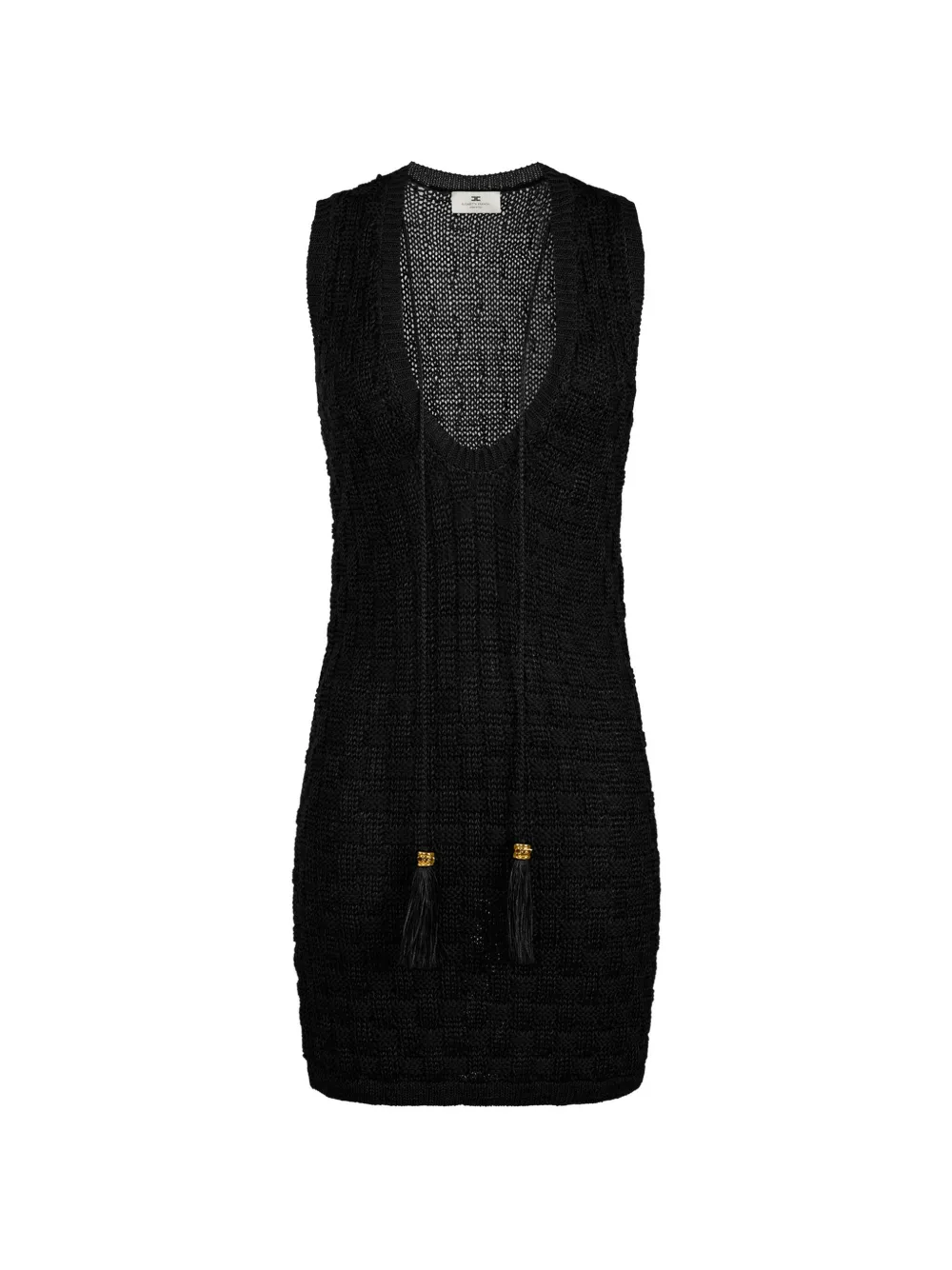 Elisabetta Franchi knit tassel mini dress - Nero