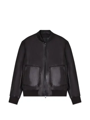 Emporio Armani Leather Jacket | Black | FARFETCH ZA