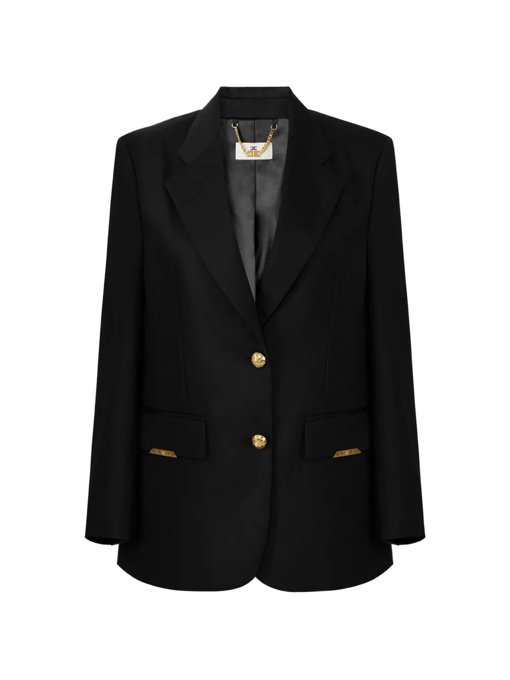 Elisabetta Franchi jewel plaques button blazer - Nero