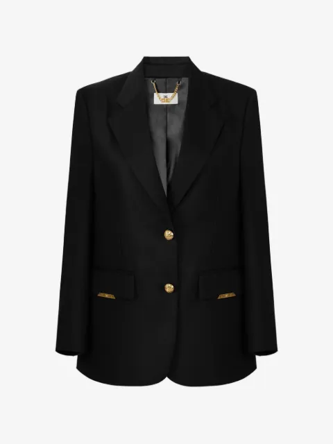 Elisabetta Franchi cool wool jacket with jewel plaques