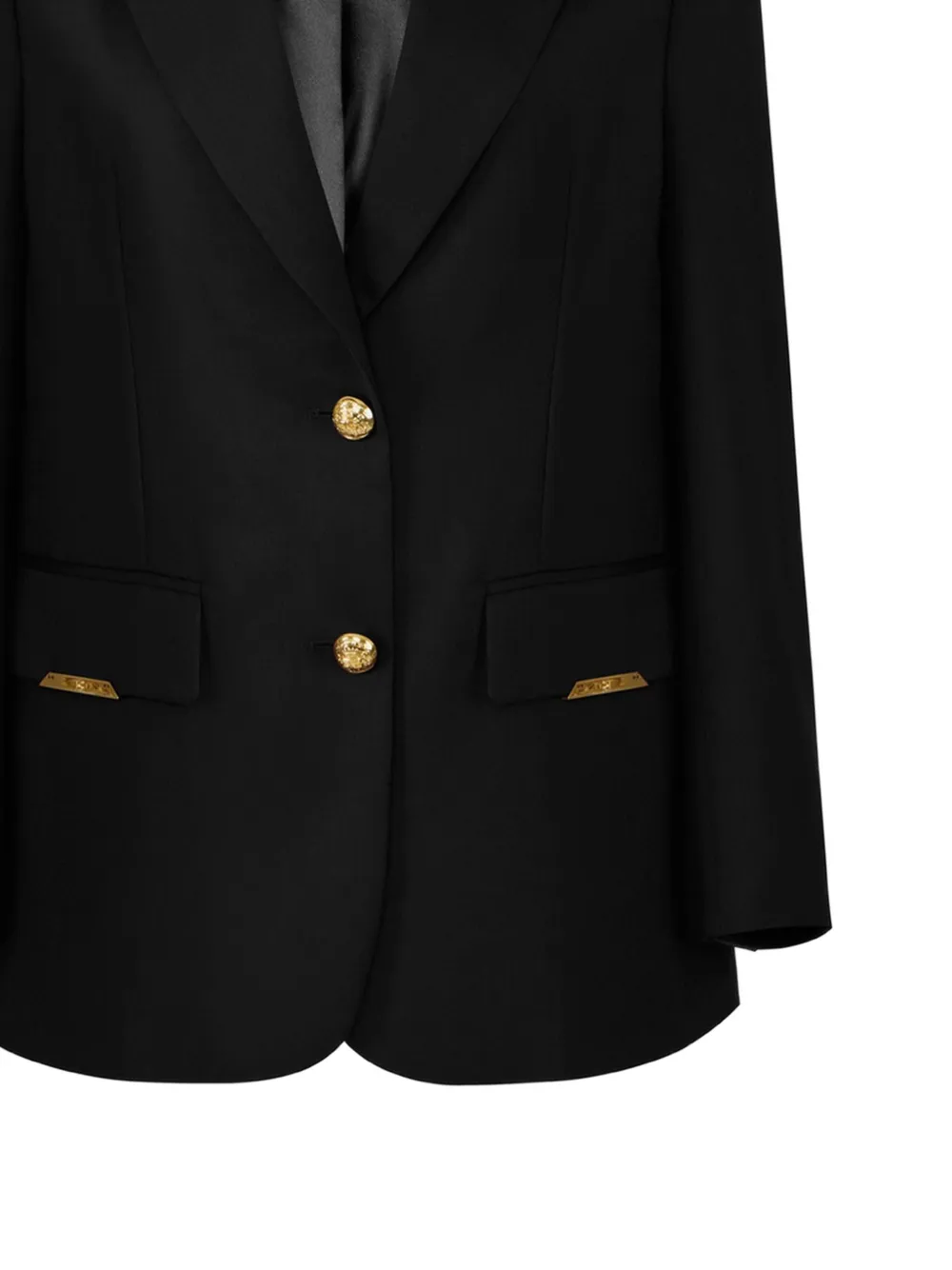 Elisabetta Franchi Blazer met sieraden plakkaten en knoop Zwart