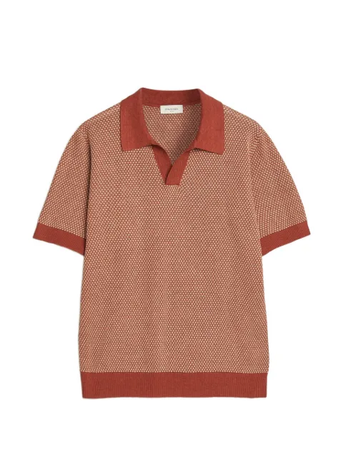 Piacenza Cashmere textured polo-collar T-shirt