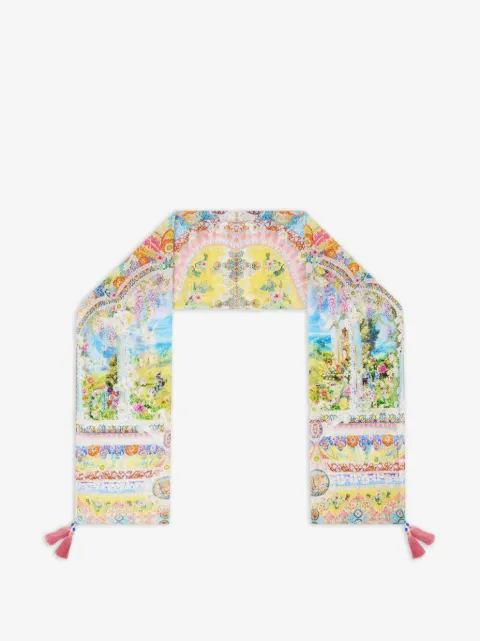 Camilla crinkle tassels scarf