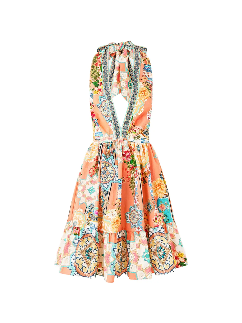 Camilla Meet Me In Mallorca ruffle hem mini dress - Arancione