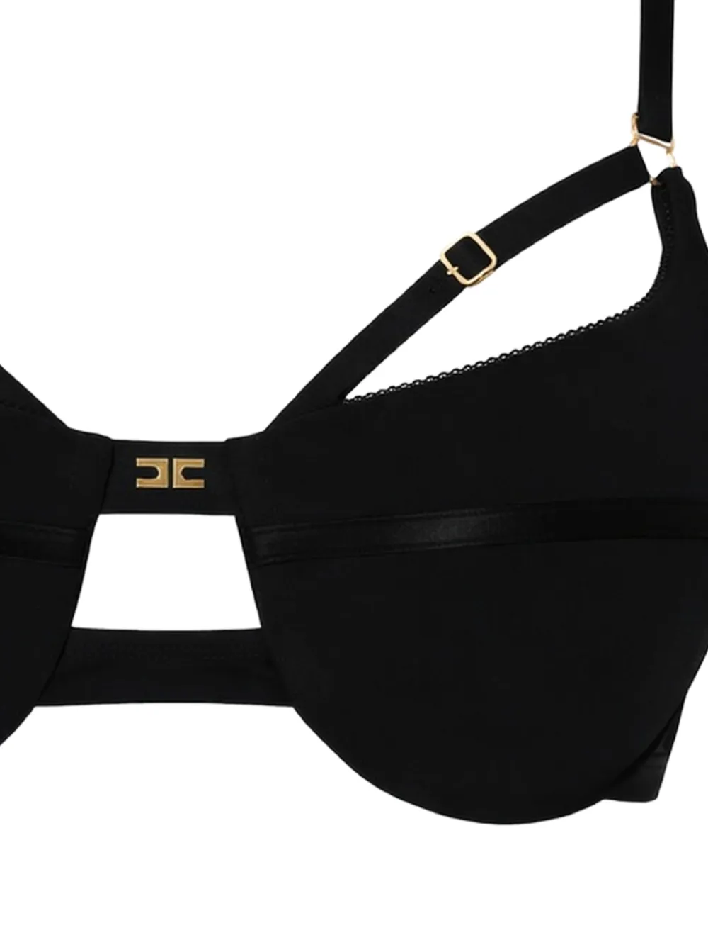  Elisabetta Franchi Logo-plaque Strap Bra - Black 