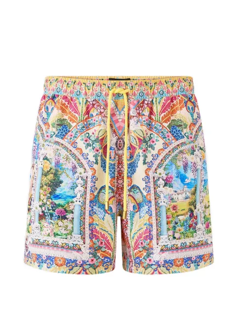 Camilla elastic waist patterned boardshorts