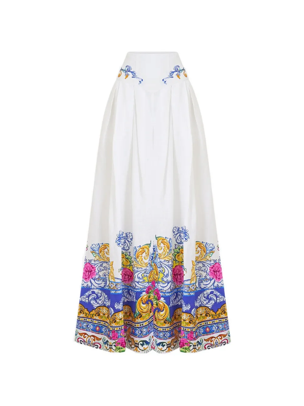 Camilla corset-waist wide-leg trousers - Bianco