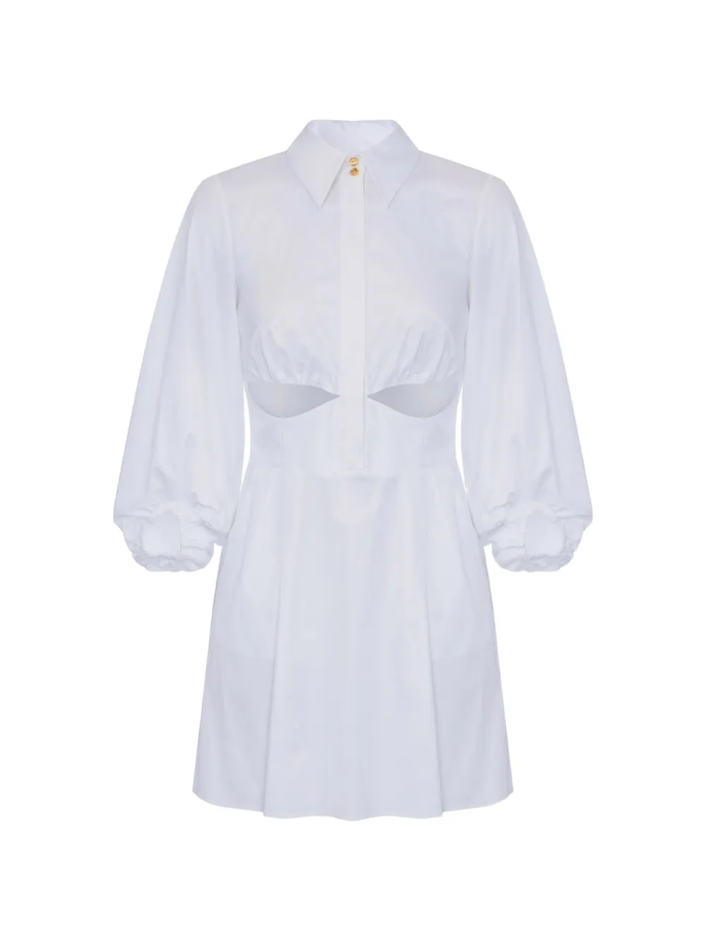 Elisabetta Franchi cut-out balloon sleeve dress - Bianco