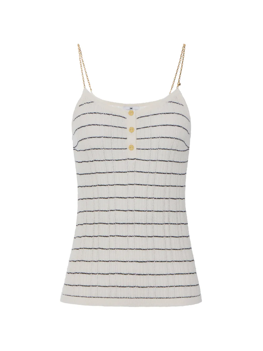 Elisabetta Franchi striped chain-strap knitted top - Bianco
