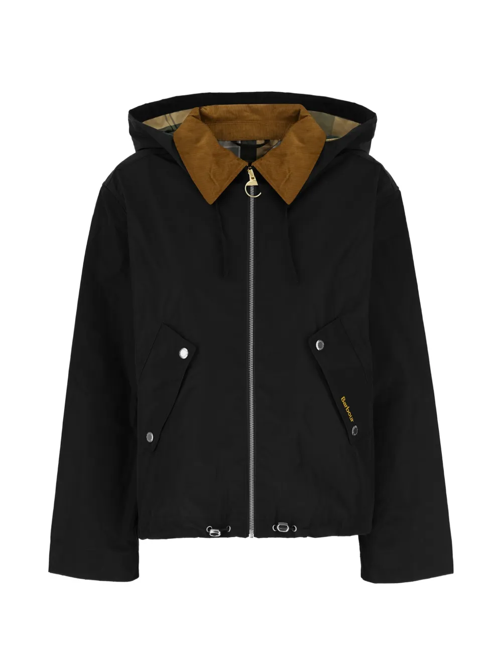 Barbour corduroy collar hooded jacket - Nero