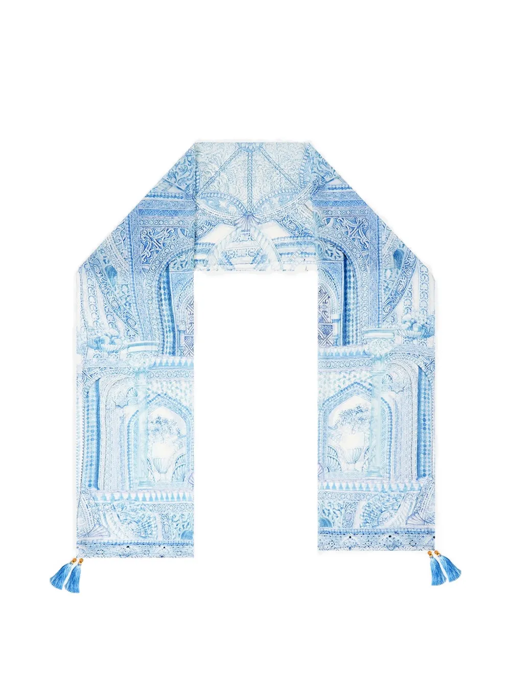 Camilla The Hum Of The Alhambra tassel-detail scarf - Blu