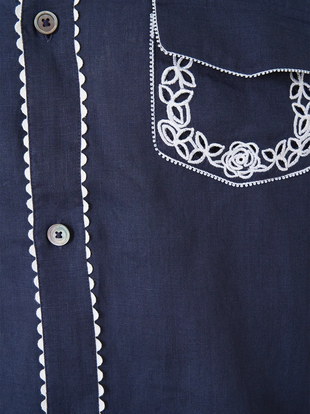  Camilla Embroidered Cropped Jacket - Blue 