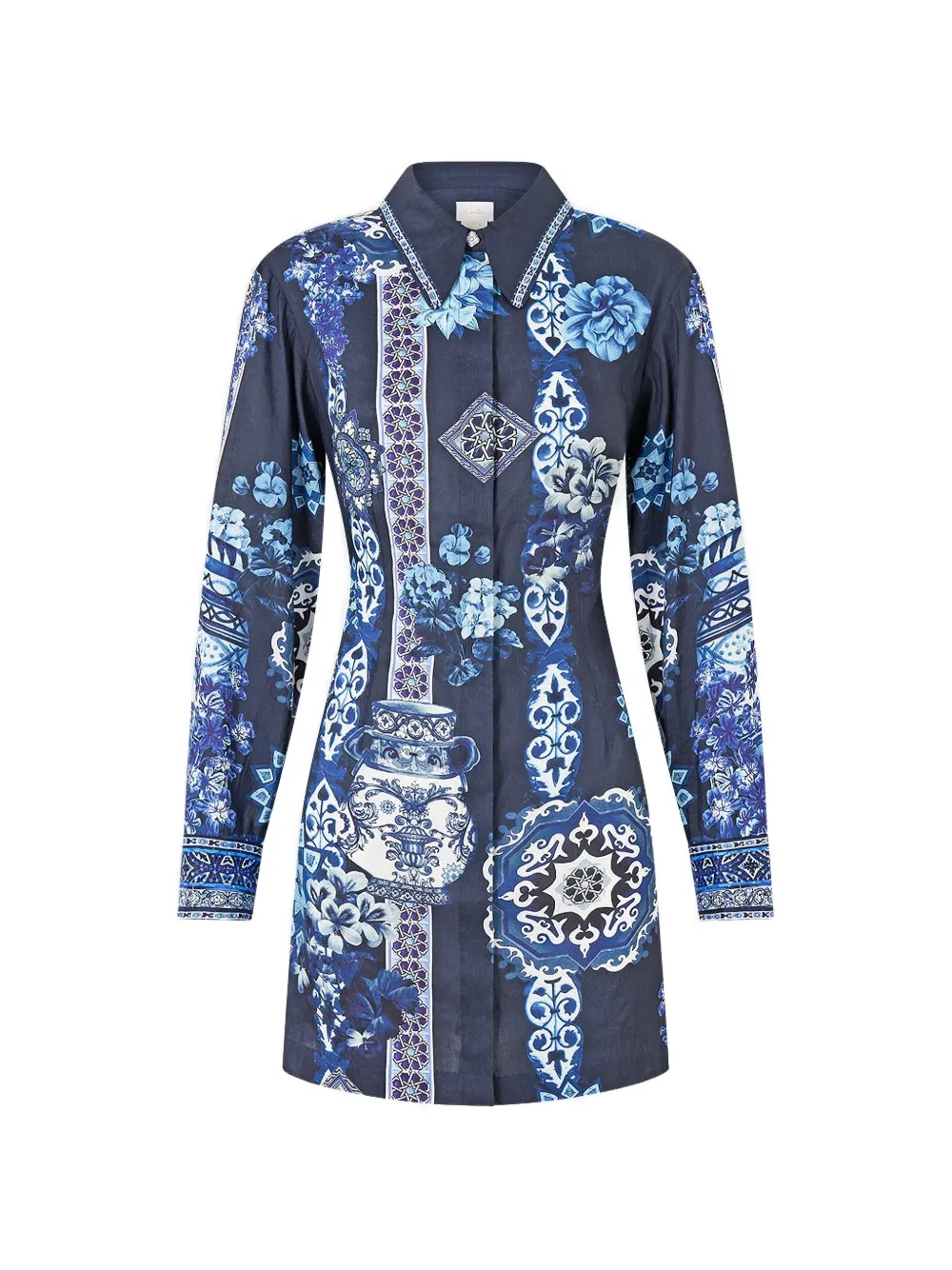 Camilla a-line skirt shirt dress - Blu
