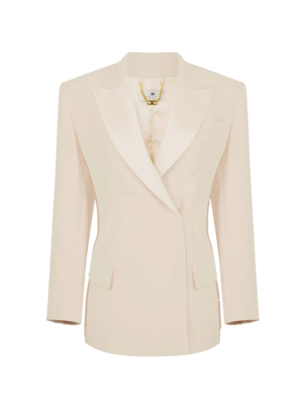 Elisabetta Franchi double-breasted peak lapels jacket - Toni neutri