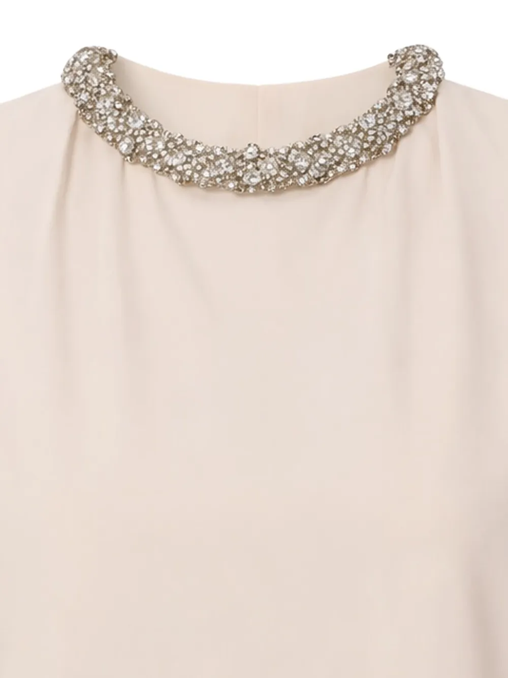  Elisabetta Franchi Crystal-collar T-shirt - Neutrals 