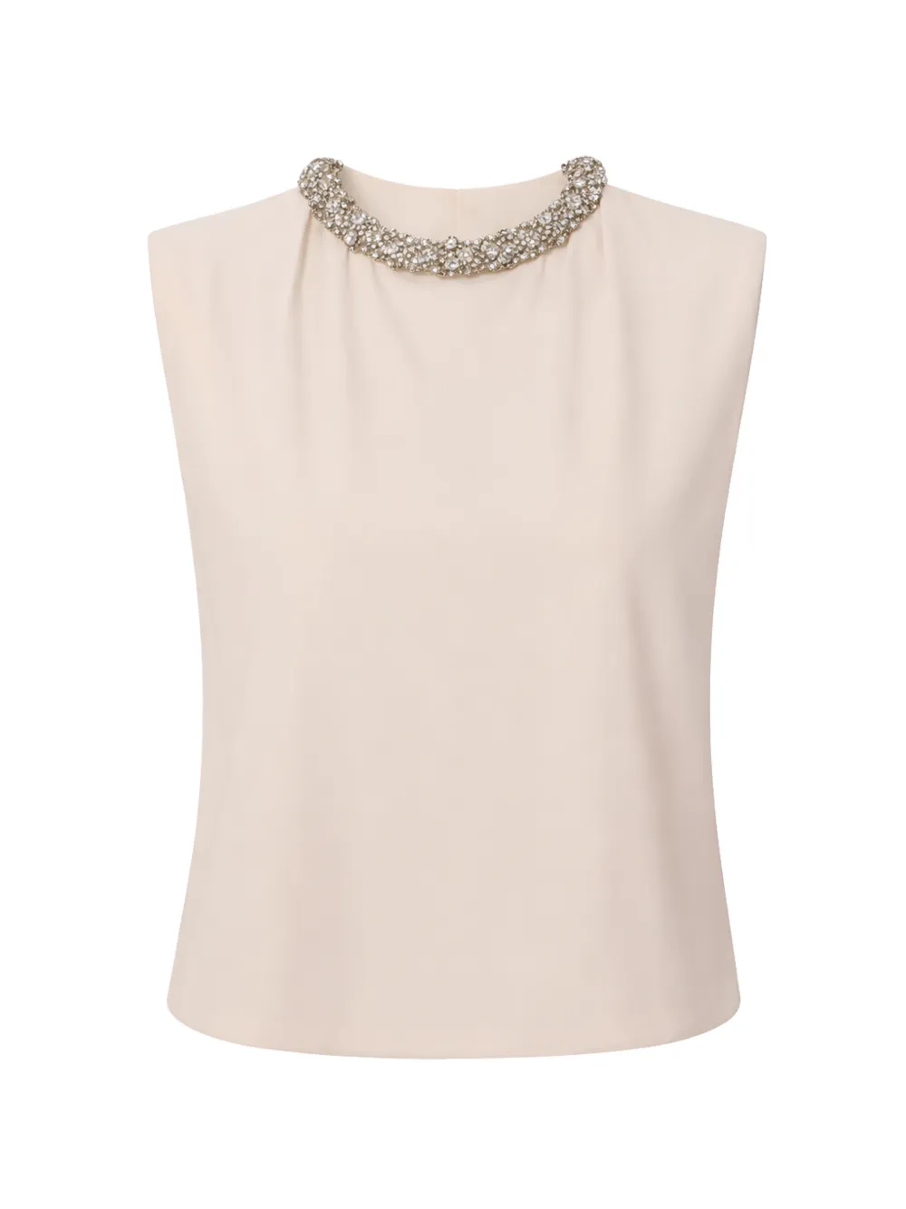Elisabetta Franchi crystal-collar T-shirt - Toni neutri