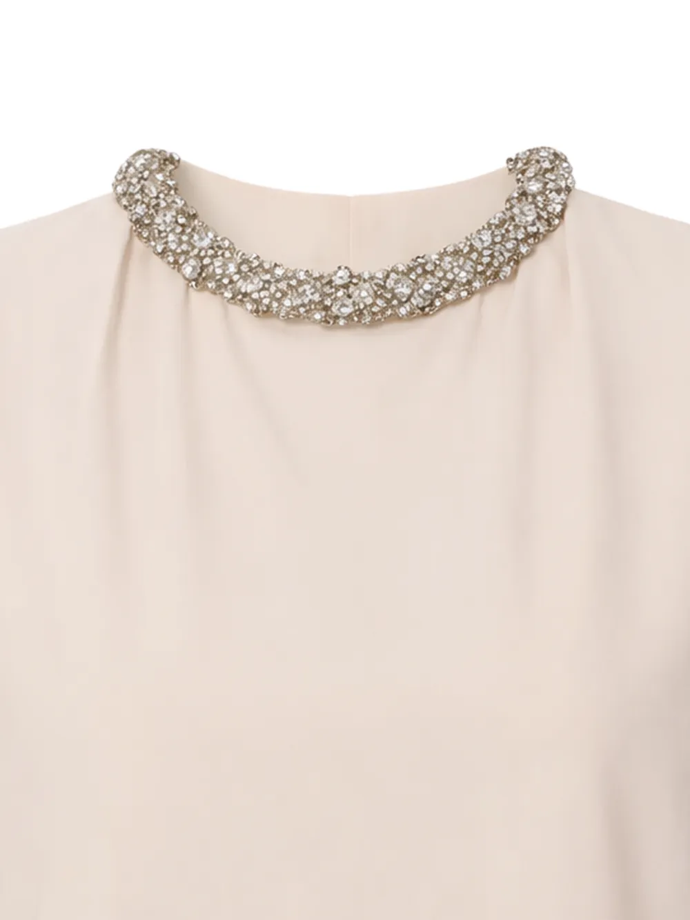 Elisabetta Franchi Top met verfraaide kraag Beige