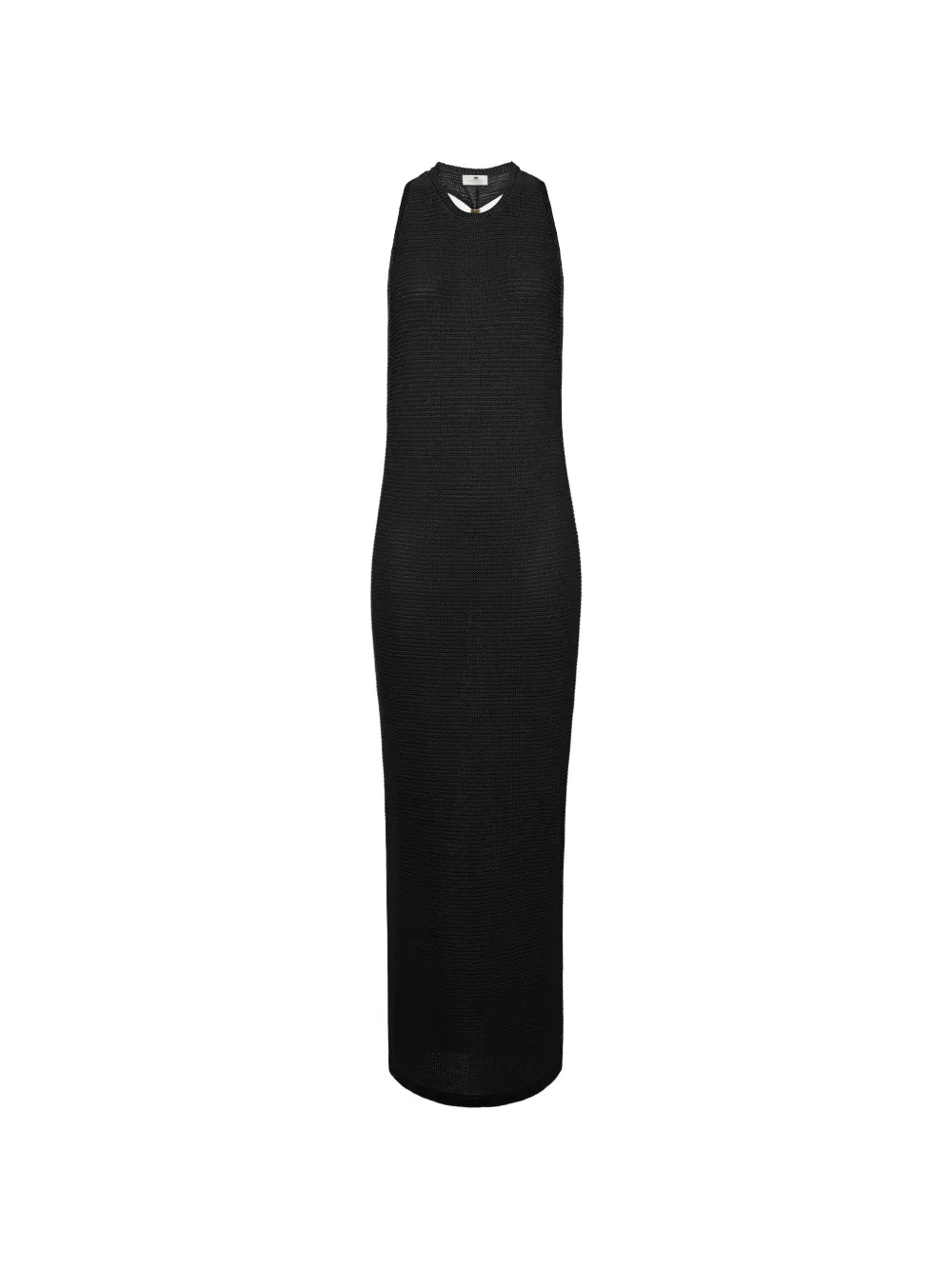 Elisabetta Franchi jewel twisted necklace knit maxi dress - Nero