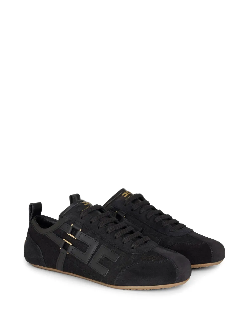 Elisabetta Franchi Sneakers met geborduurd monogram Zwart