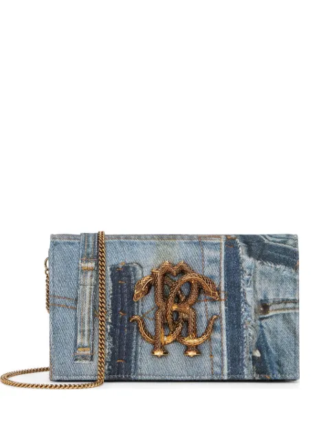 Roberto Cavalli bolsa de hombro de mezclilla con diseño patchwork