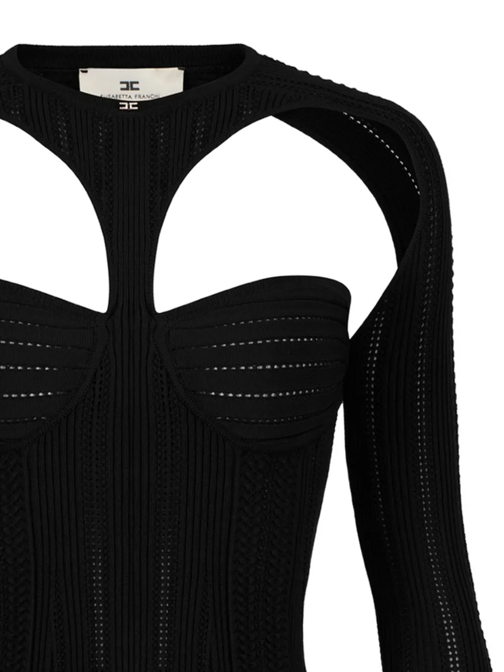 Elisabetta Franchi Opengewerkte mini-jurk - Zwart