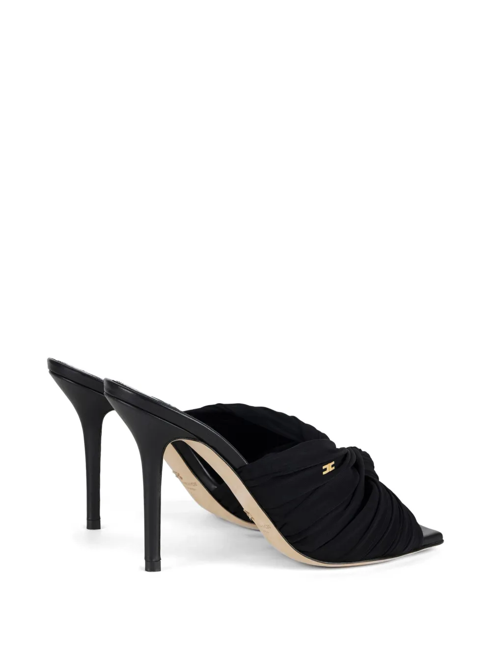 Elisabetta Franchi Gedrapeerde sandalen met gekruiste bandjes Zwart