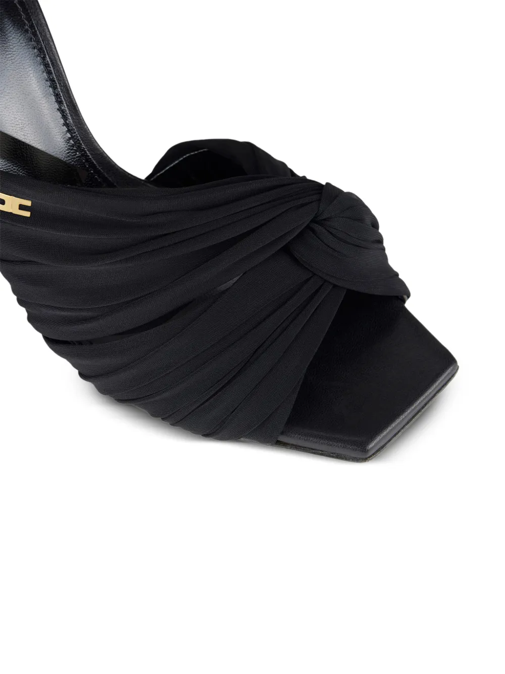 Elisabetta Franchi Gedrapeerde sandalen met gekruiste bandjes Zwart
