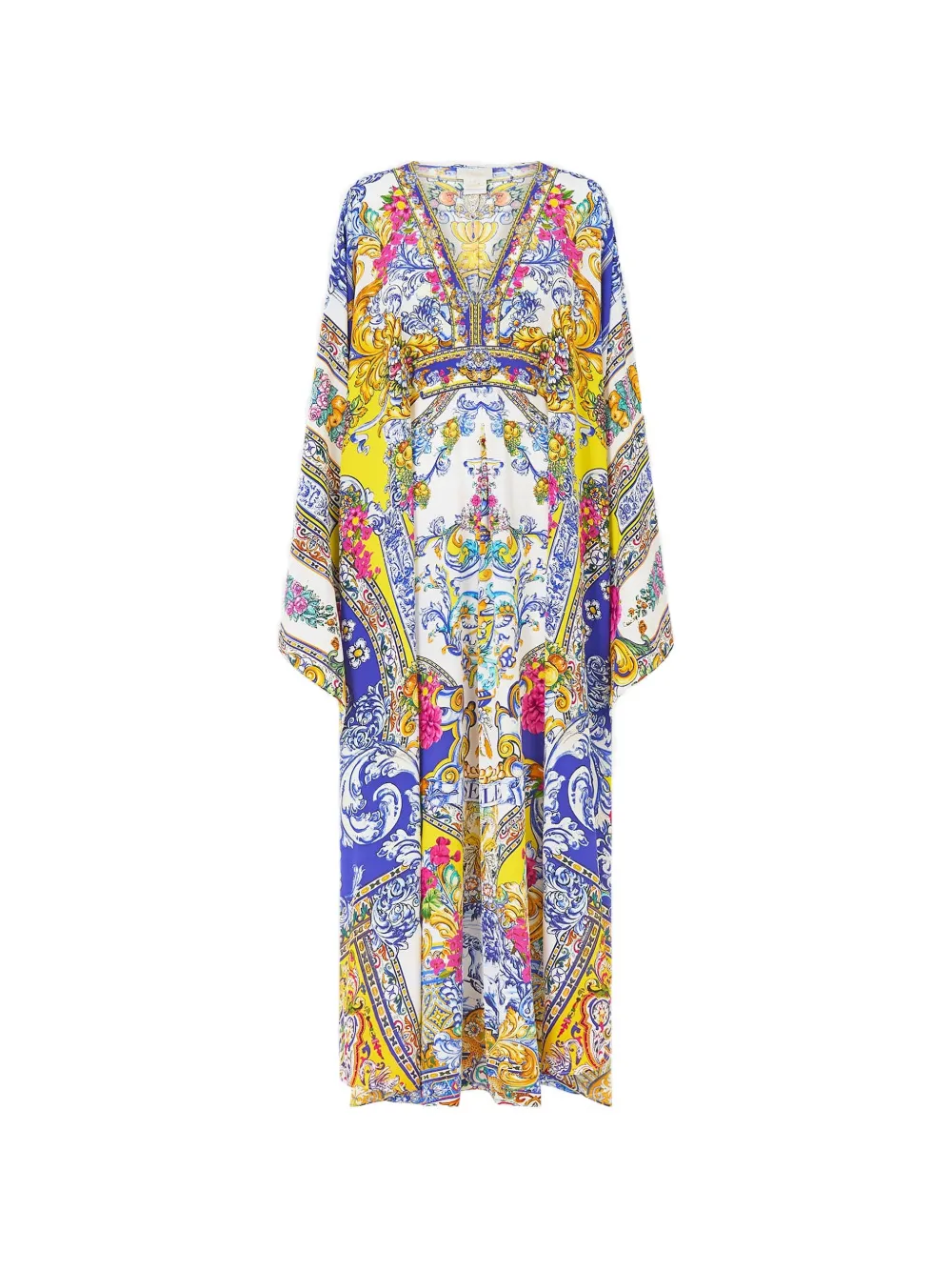 Camilla España nirvana waist-detail long kaftan - Weiß