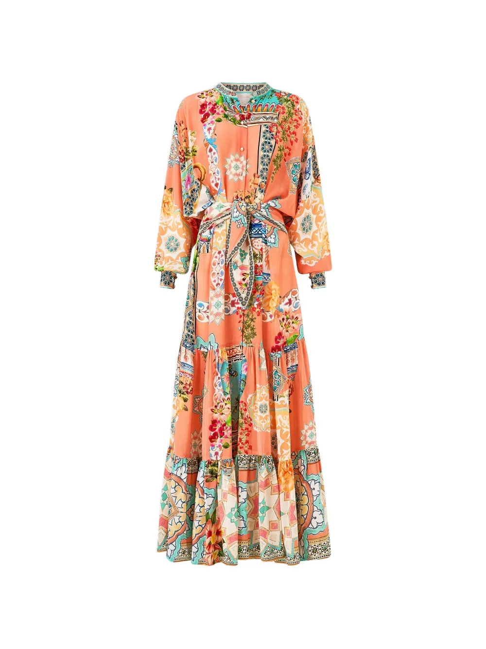 Camilla waist-tie maxi dress - Orange