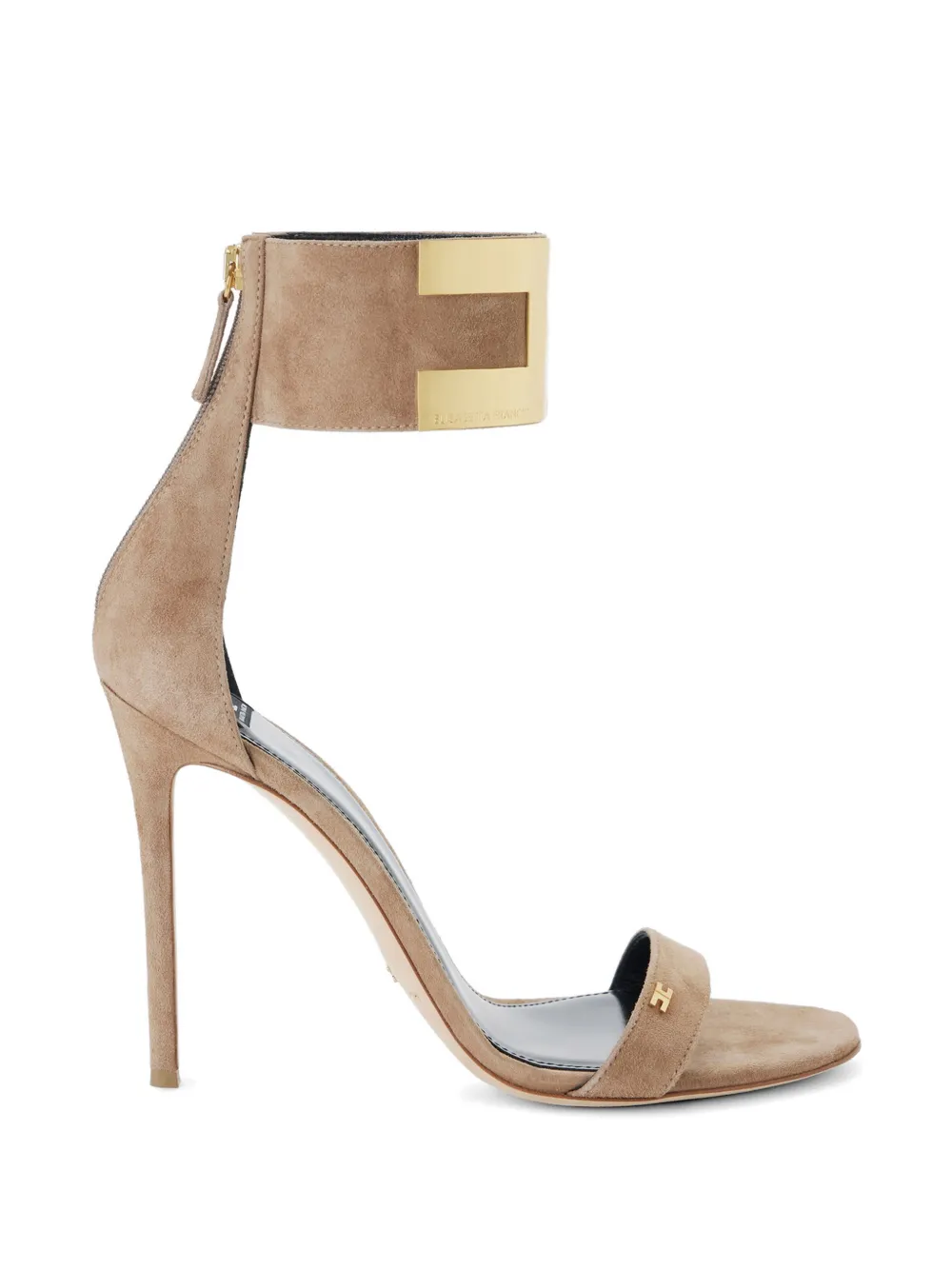 Elisabetta Franchi ankle-strap jewel logo sandals - Toni neutri