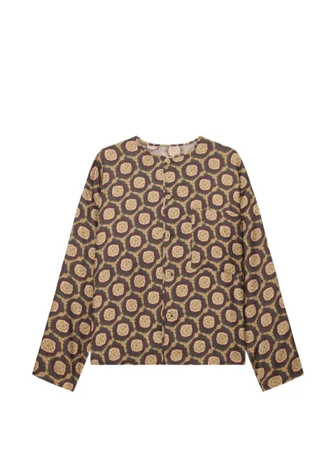 Emporio Armani silk shirt jacket with all-over print