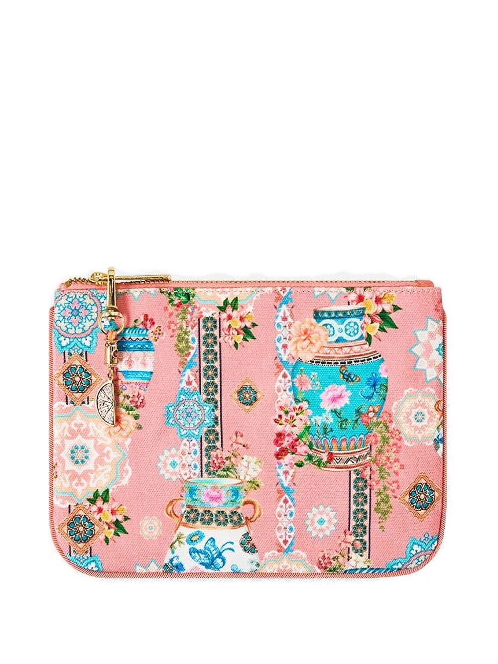 Camilla floral-print coin purse - Rosa