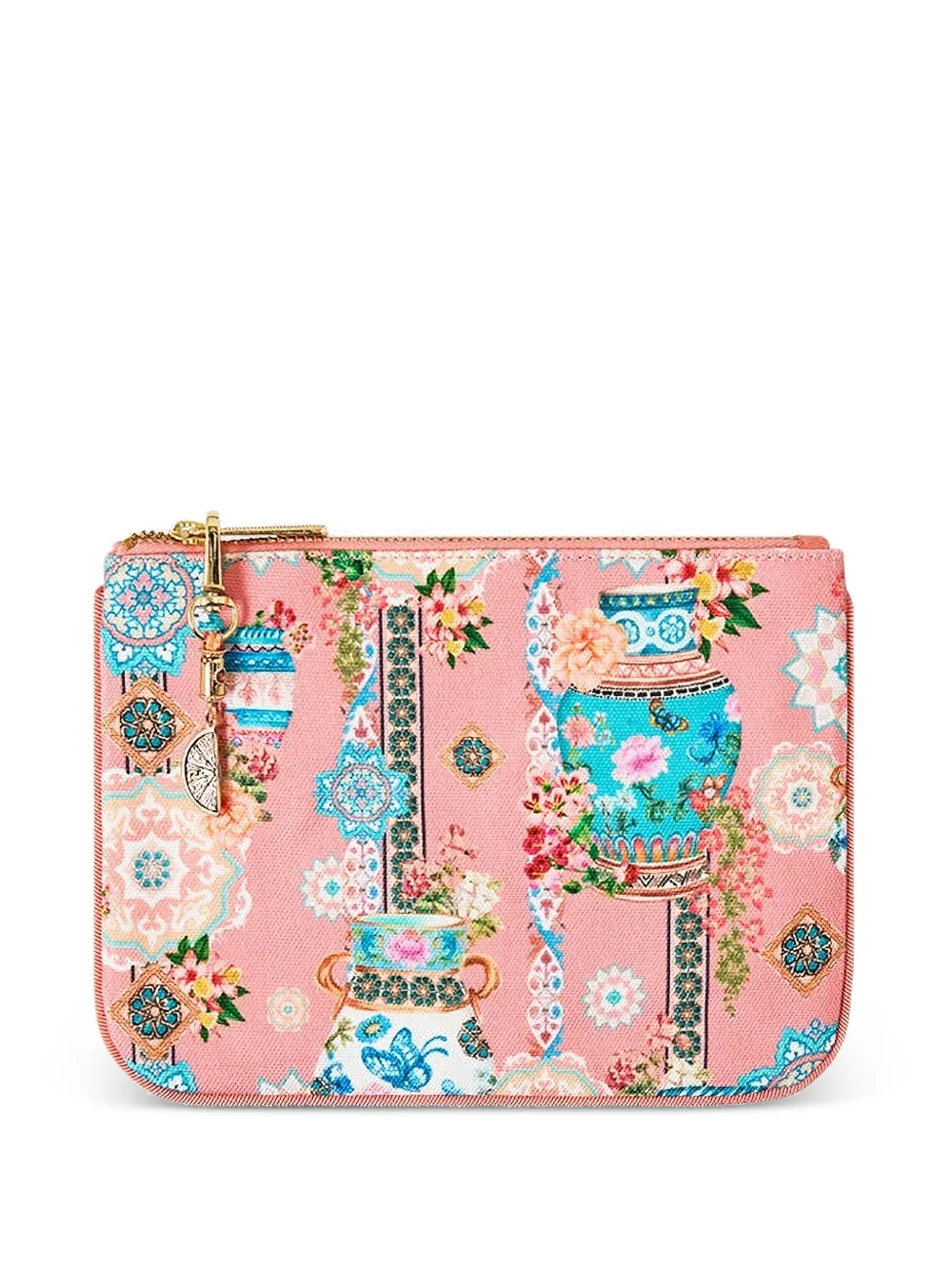 Camilla floral-print coin purse - Rosa