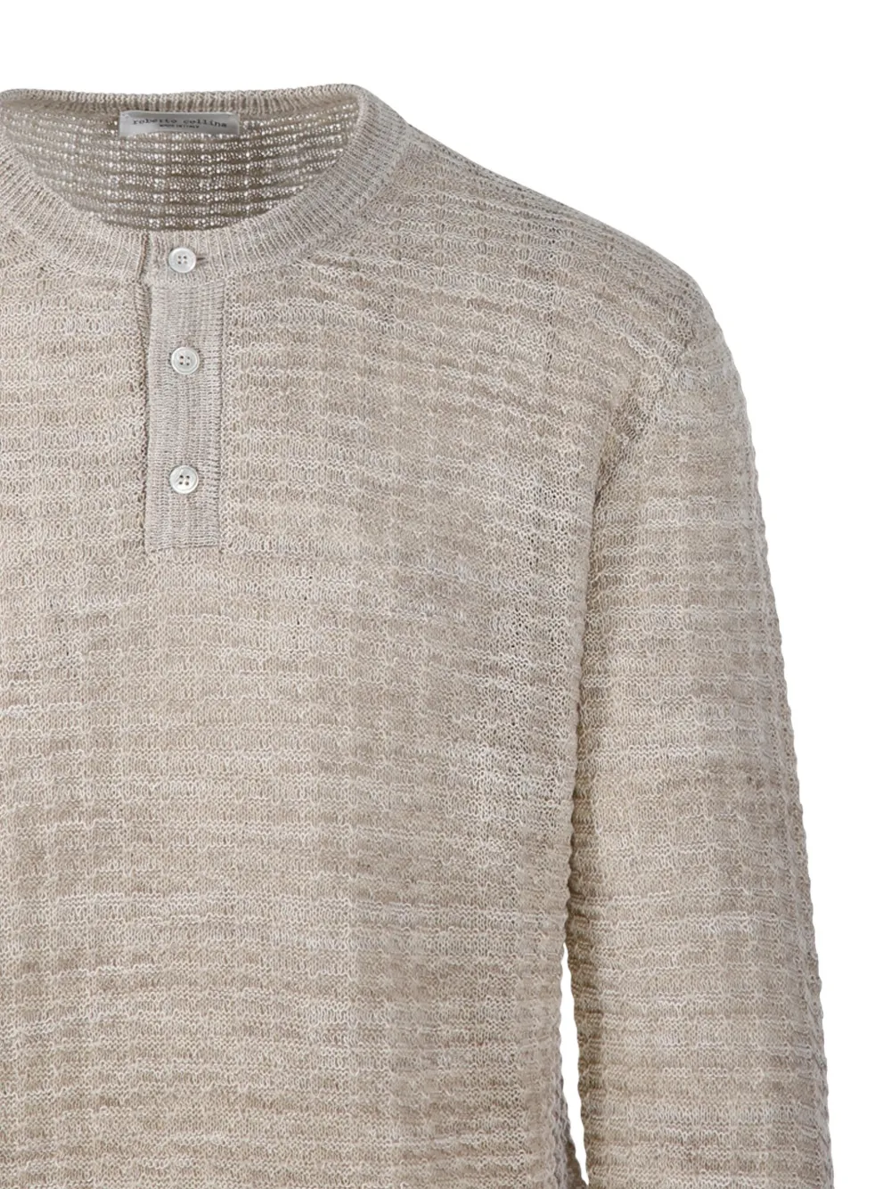 Roberto Collina Gebreide trui met knopen Beige