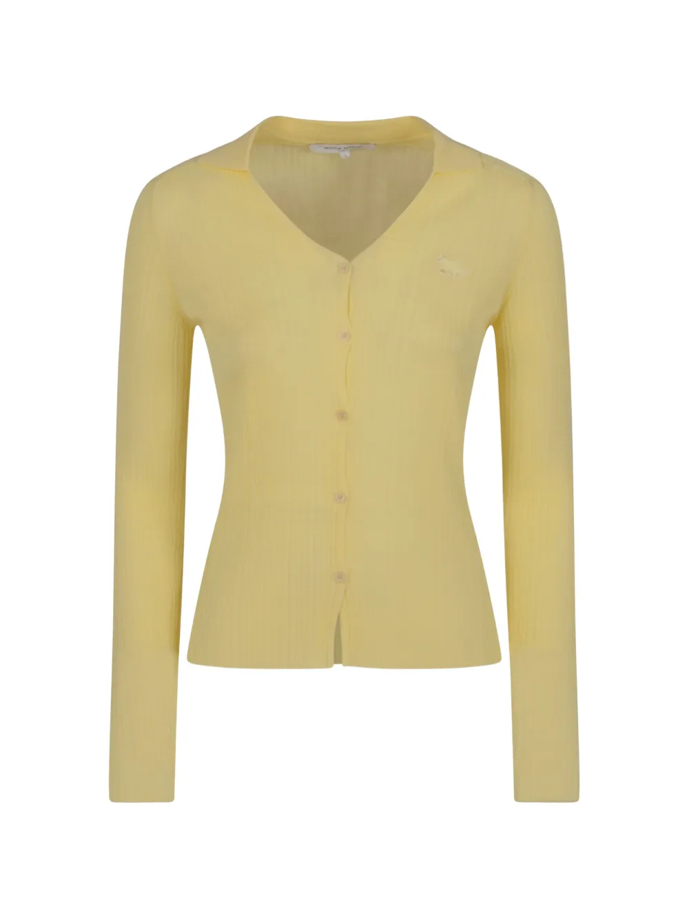 Maison Kitsuné Baby Fox fine-rib cardigan - Giallo