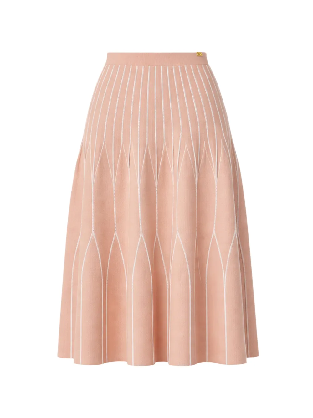 Elisabetta Franchi two-tone pleated knit midi skirt - Rosa