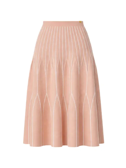 Elisabetta Franchi two-tone pleated knit midi skirt