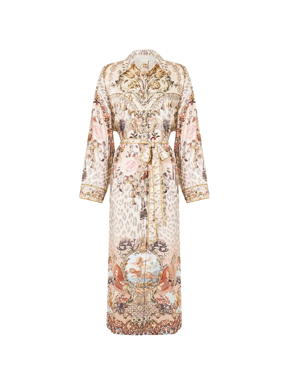 Camilla back button animalia shirt dress - Toni neutri