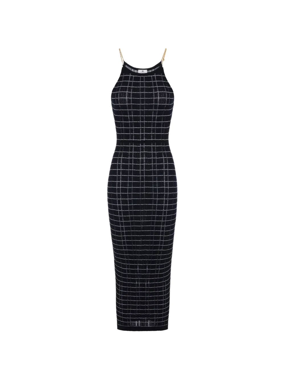 Elisabetta Franchi chain striped dress - Nero