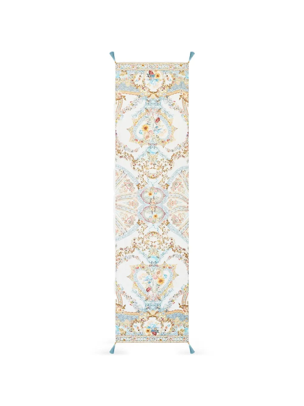 Camilla crinkle floral scarf - Bianco