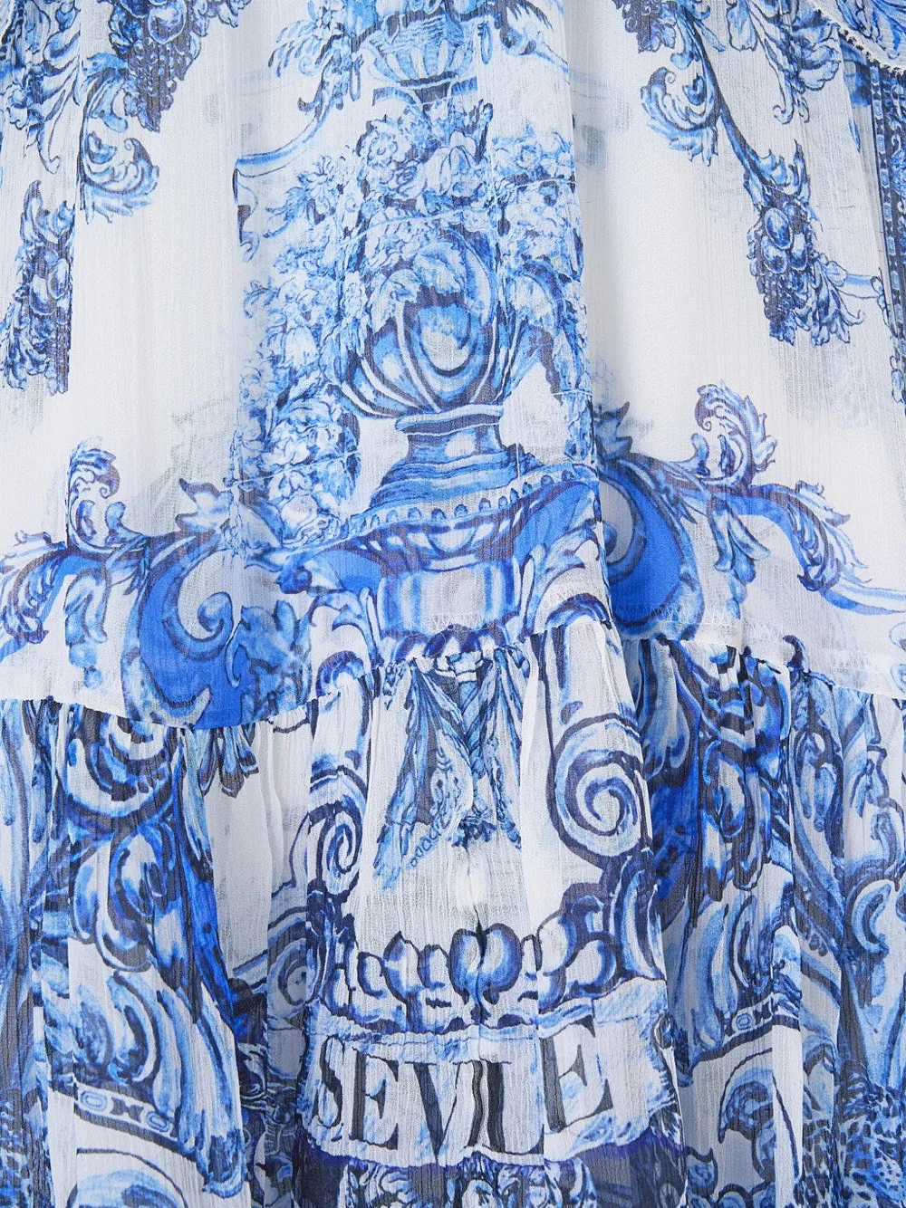 Camilla A Tiled Wonderland gelaagde mini-jurk met ruches Blauw