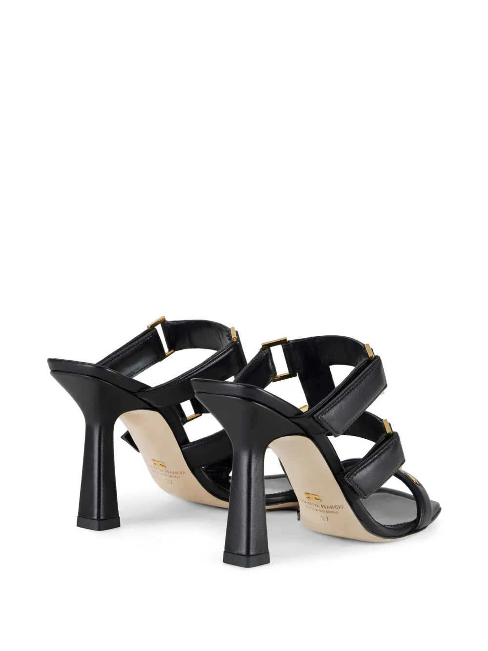 Elisabetta Franchi Leren sandalen Zwart