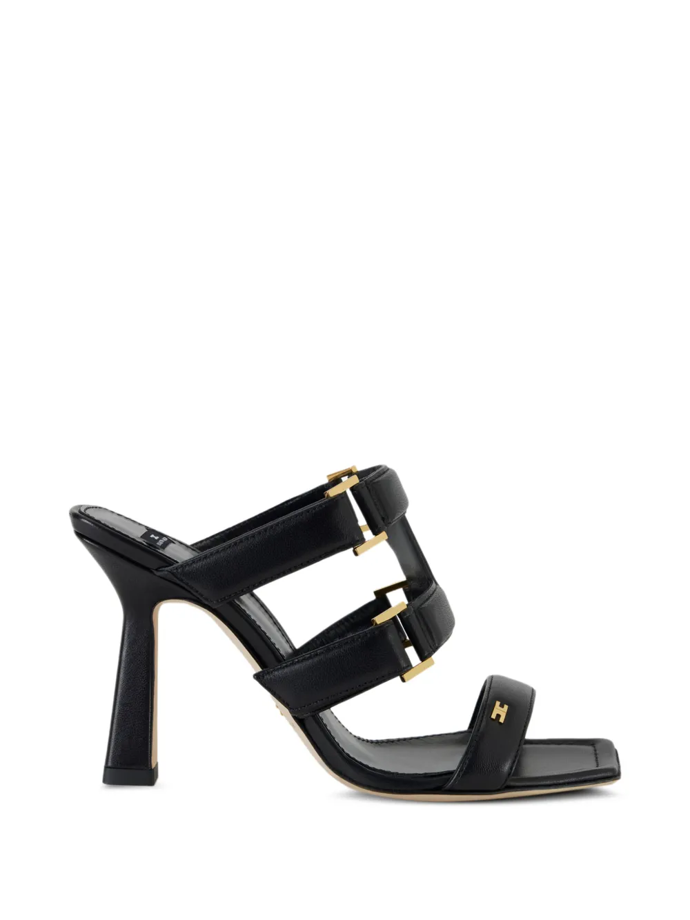 Elisabetta Franchi Leren sandalen Zwart