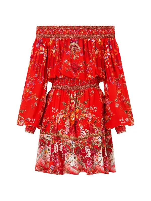 camilla floral mini dress Palatial Pastels Long Sleeve Buttoned Mini Dress