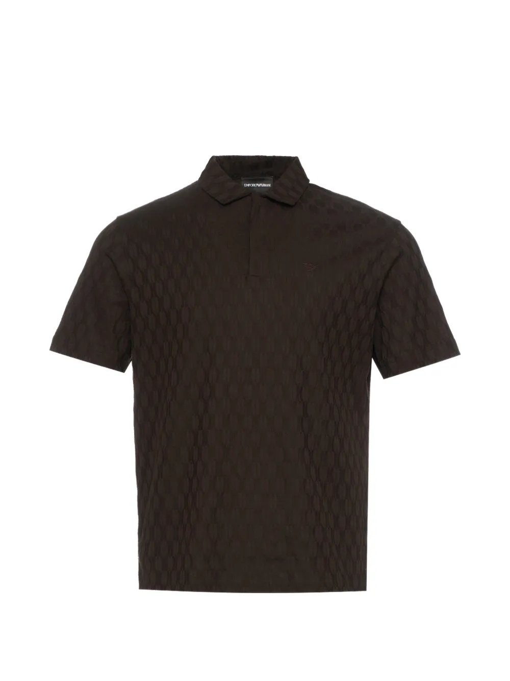 Emporio Armani textured polo shirt - Braun