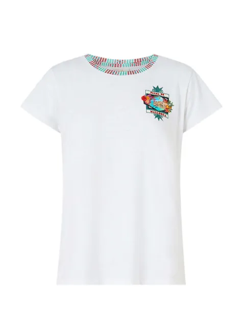 Camilla playera estampado con cuello redondo