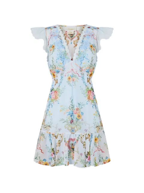 Camilla ruffled-sleeve mini dress