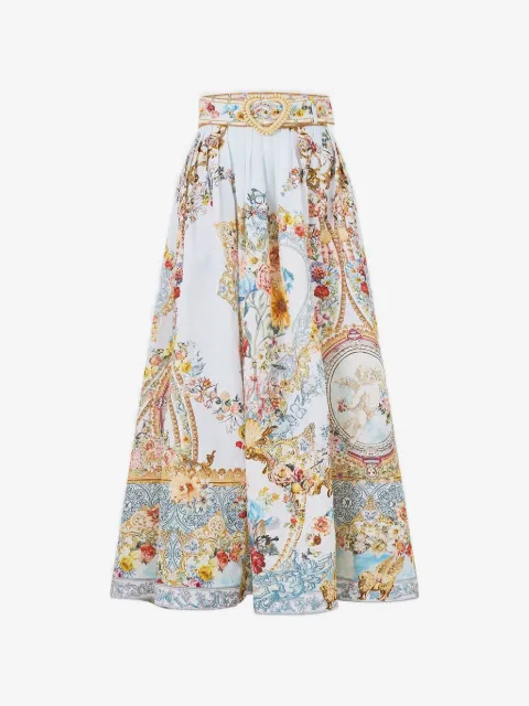 Camilla Seville Sweetheart belted midi skirt
